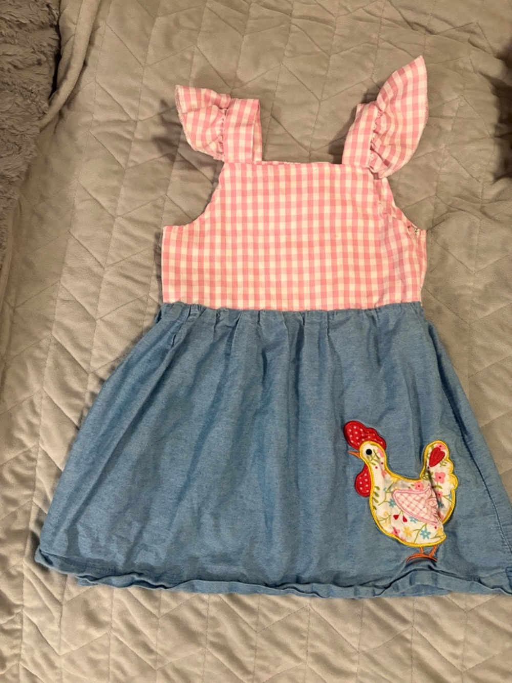 Marie Nicole Pink Gingham Dress Top